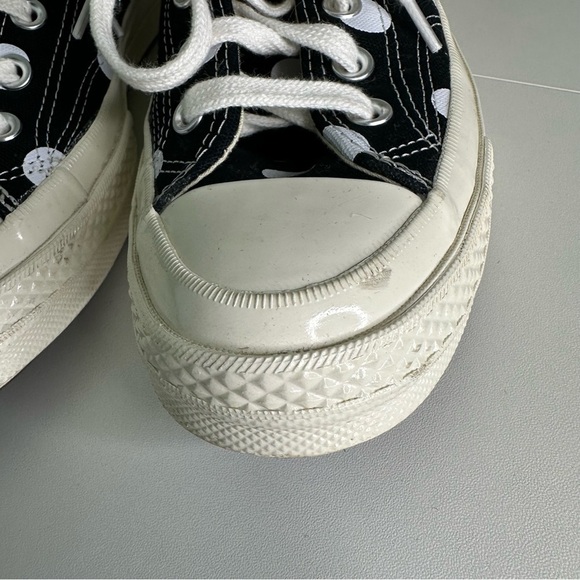 Comme Des Garcons PLAY x Converse Polka Dot Low-Top Sneakers Black SZ M7 W9 - Picture 4 of 11